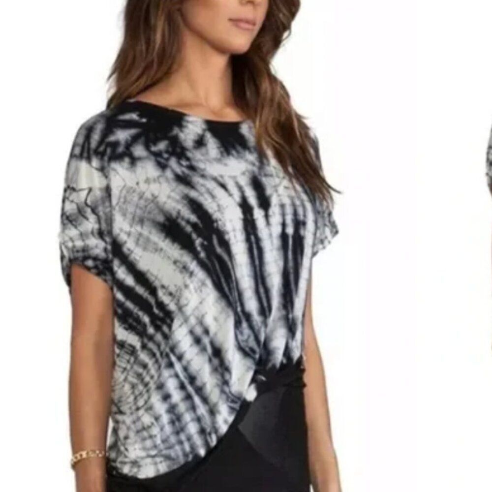 YOUNG FABULOUS & BROKE Tie Dye T-Shirt Soft Light Cinched Hem XS Oversized